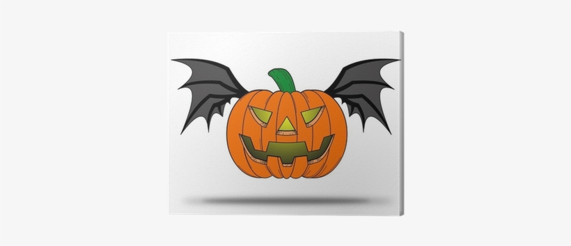 Halloween Pumpkin With Bat Wings - Halloween Kürbis Comic, transparent png download