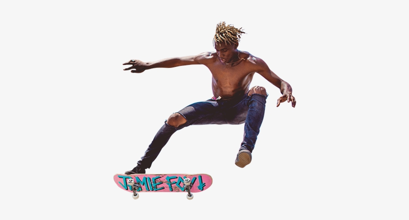 Shirtless Skater In Air Png - Png People Skateboarding, transparent png download