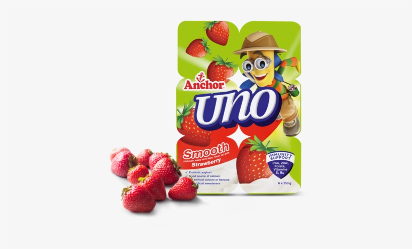 Anchor Uno Strawberry Yoghurt 6 X 150g Pack - Anchor Uno Smooth Peach Mango, transparent png download