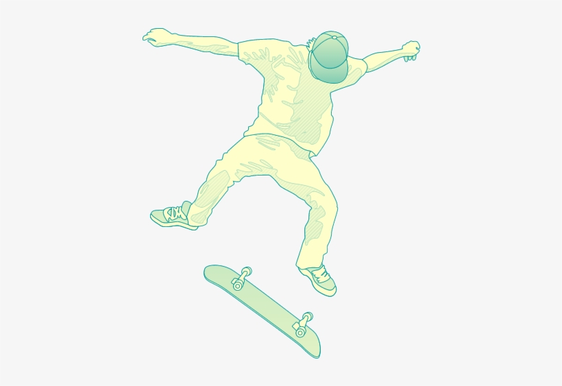 Wkmf Skateboard Vector Flip - Pixilated Skateboarder, transparent png download
