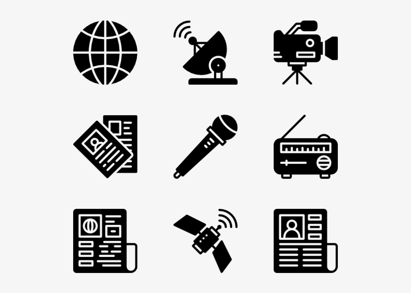 News & Media 100 Icons - News Media Icon Png, transparent png download