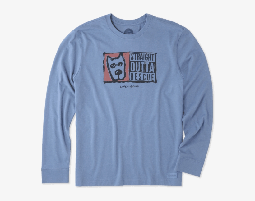 Men's Straight Outta Rescue Long Sleeve Crusher Tee - Life Is Good Men's Straight Outta Rescue Crusher Long-sleeve, transparent png download