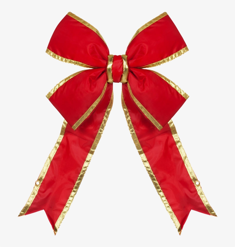 3d Red Bow With Gold Trim - - 3d Bows, transparent png download