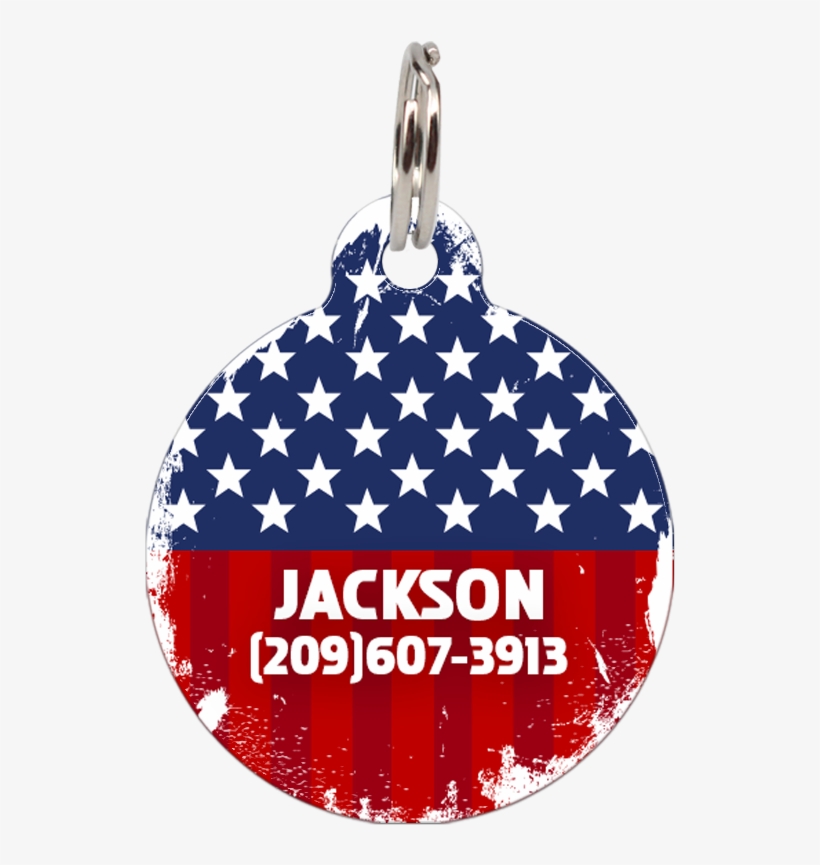 American Flag Patriotic Dog Id Tag For Dog - Sticker, transparent png download