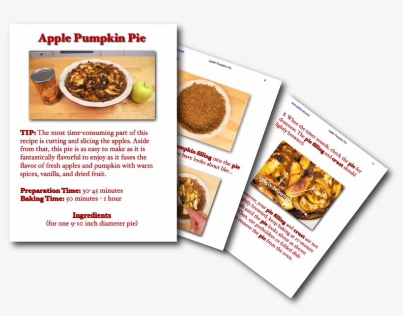 Apple Pumpking Pie Picture Book Recipe - Dish, transparent png download