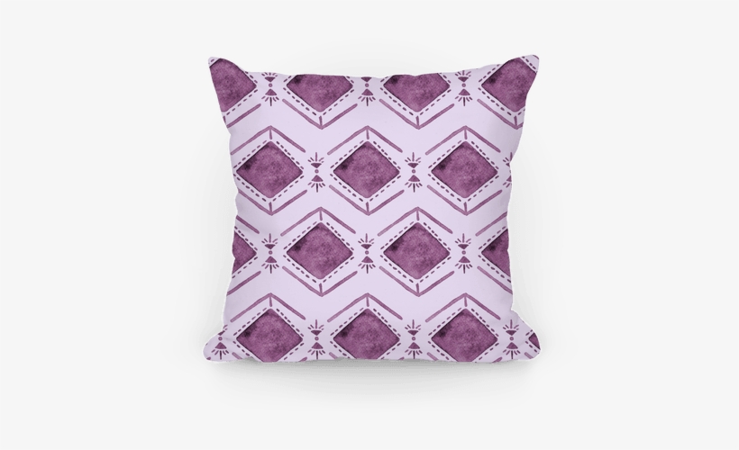 Purple Watercolor Tribal Pattern Pillow - Throw Pillow, transparent png download