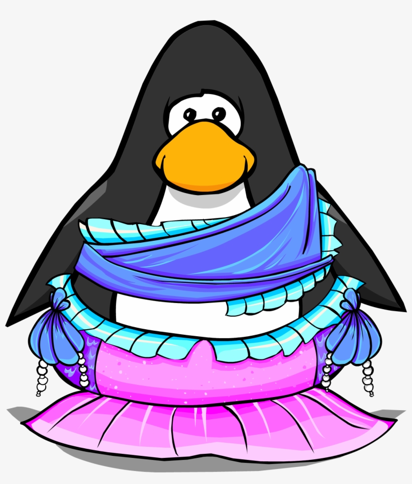 Blue Mermaid Costume On A Player Card - Club Penguin, transparent png download