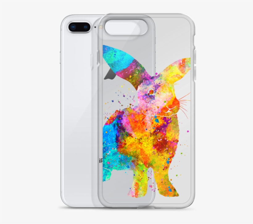 Watercolor Bunny Rabbit Clear Iphone Case - Painting, transparent png download