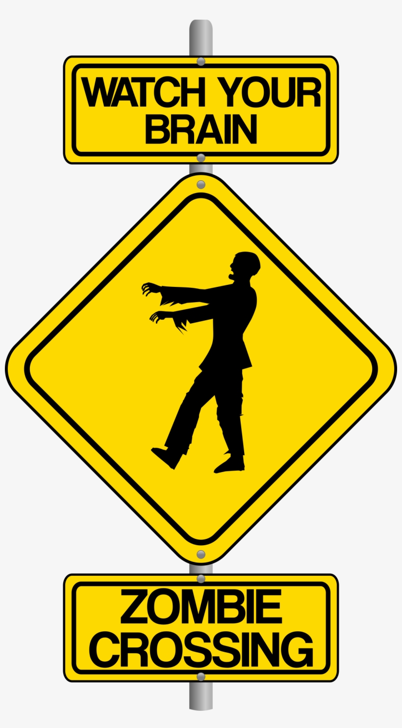 Traffic Sign Art - Halloween Zombie Clip Art, transparent png download