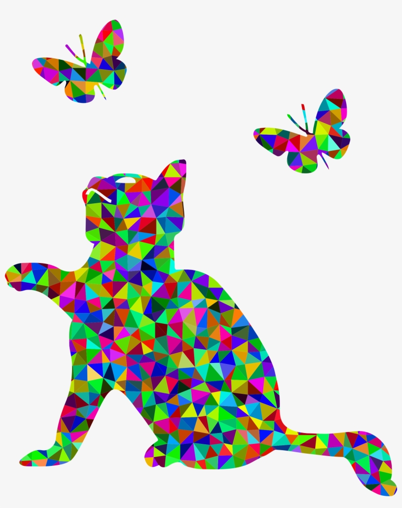 This Free Icons Png Design Of Prismatic Low Poly Kitten, transparent png download