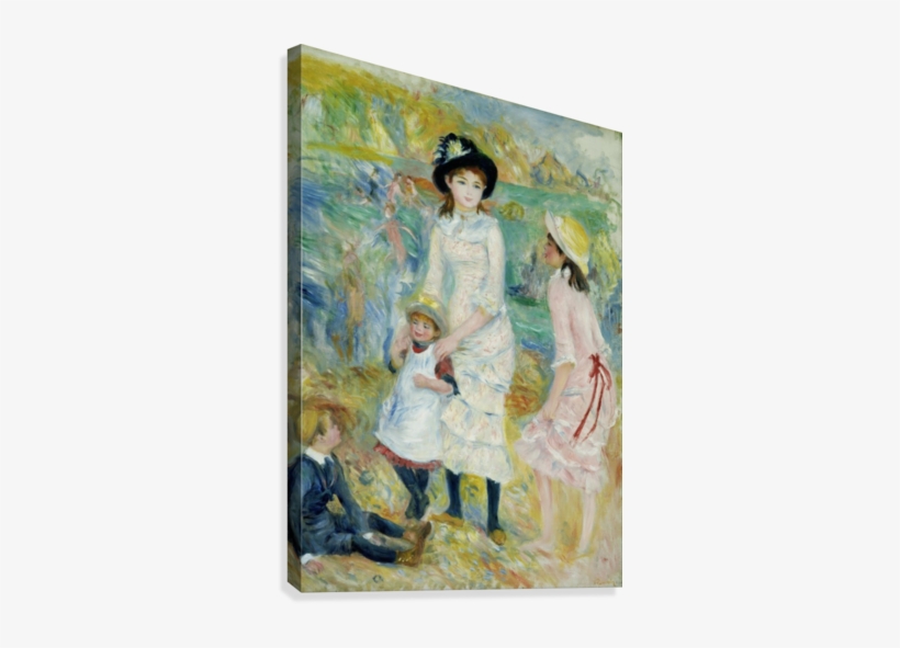 Children On The Seashore Canvas Print - Children On The Seashore Renoir, transparent png download