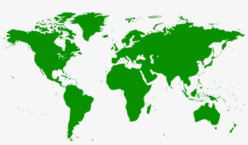 Download - Map Of The World Green, transparent png download