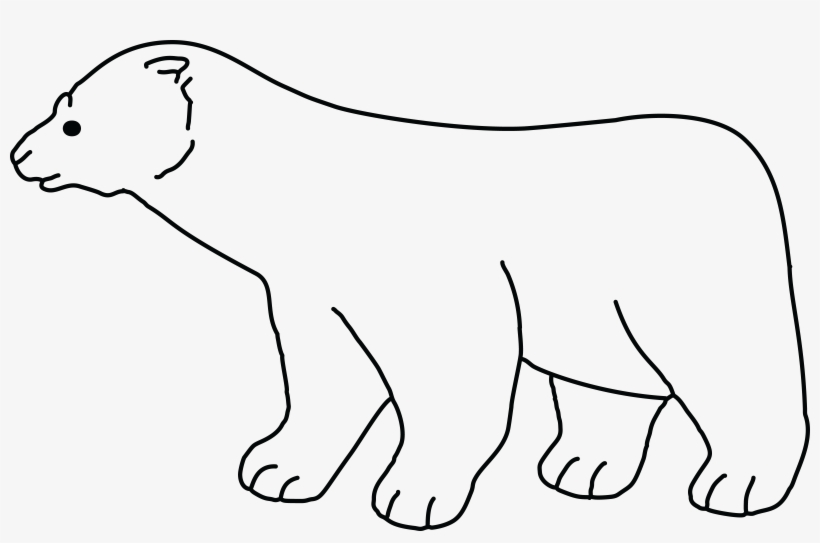Free Clipart Of A Polar Bear - Polar Bear Black And White, transparent png download