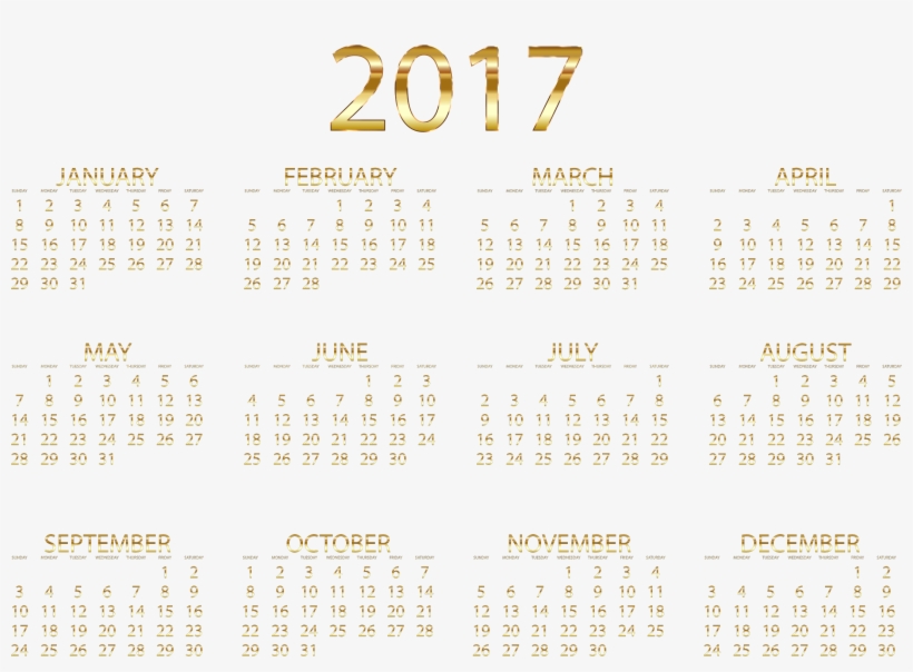 2017 Calendar Png - Portable Network Graphics, transparent png download