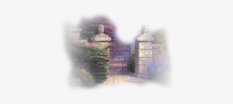 Le Portail Du Jardin Sophiejustemoi - Thomas Kinkade - Open Gate Artist's Proof On Canvas, transparent png download