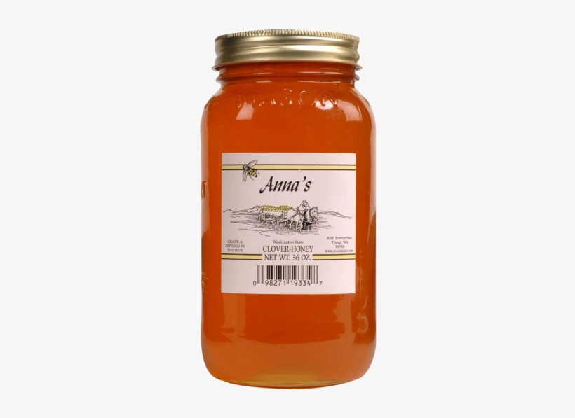 Honey Jar Png Transparent Image - Clover Honey 36oz Mason Jar - Annas Honey, transparent png download