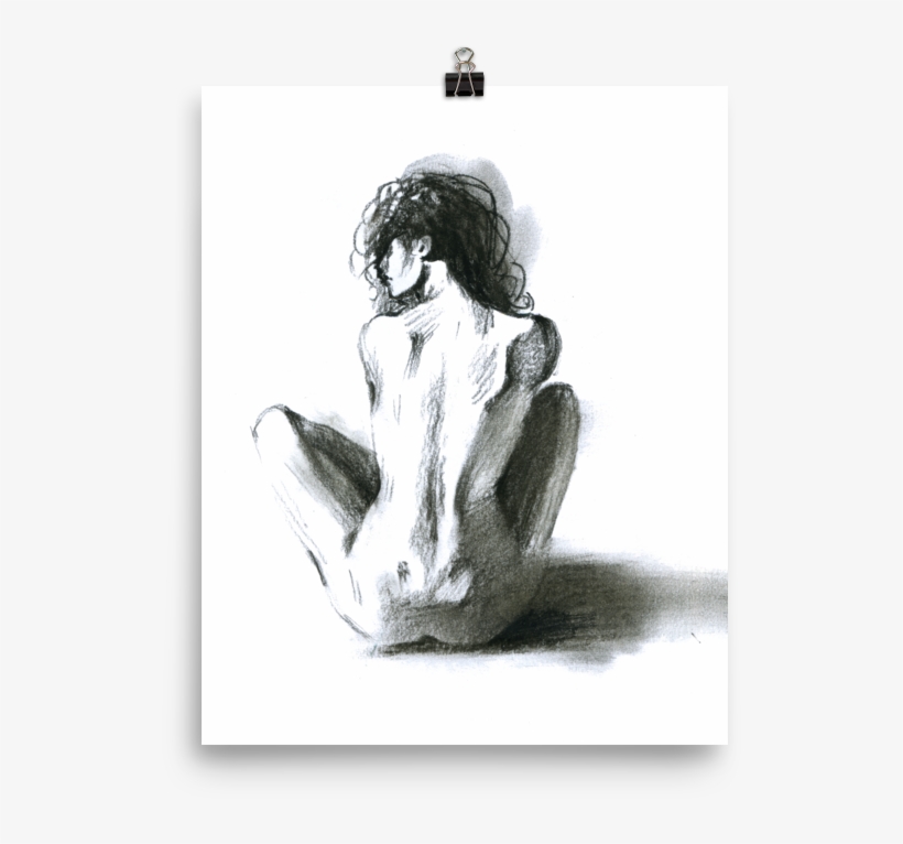 Printed Watercolor Hot Girl Poster Of A Sexy Naked - Figure Drawing, transparent png download
