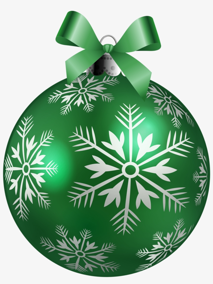 Large Green Christmas Ball Png Clipart Picture - Green Christmas Ball Png, transparent png download