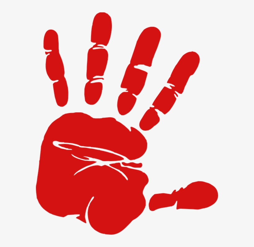 Hand Fingerprint Free Vector Graphic On Pixabay - Hand Print Clip Art Black And White, transparent png download