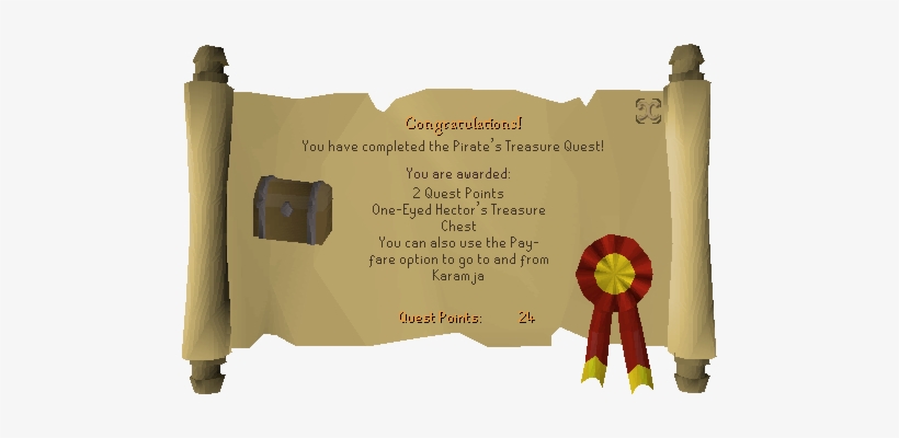Pirate's Treasure Reward Scroll - Runescape Quest, transparent png download