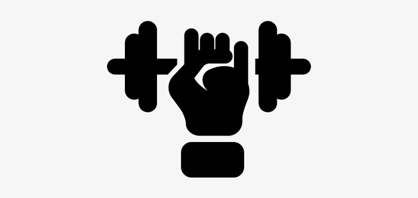 Hand With A Dumbbell Vector - Hand Holding Dumbbell Png, transparent png download