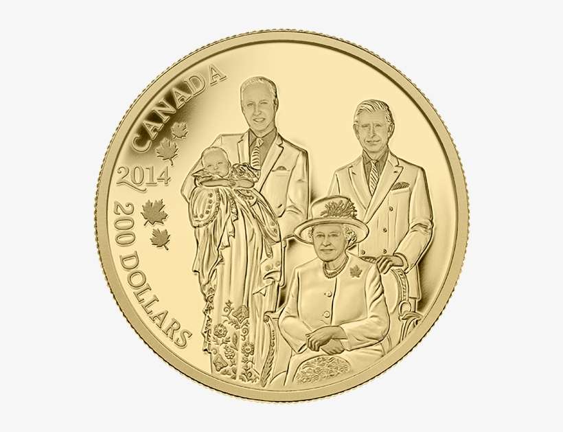 2014 - $200 Gold - Royal Generations - Her Majesty - Prince George Coin, transparent png download