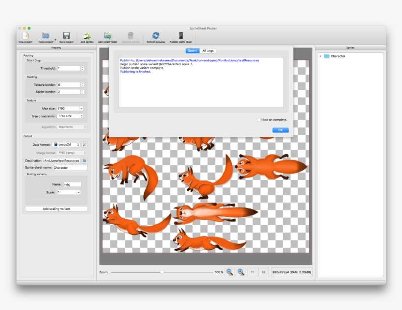 Press Publish Sprite Sheet On Toolbar Or Menu Publish - Sprite Sheet Packer Exe, transparent png download