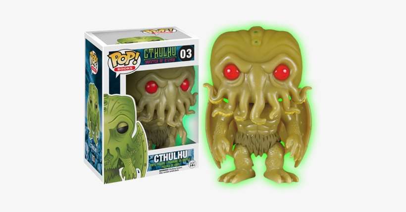Cthulhu Glow In The Dark With Red Eyes Pop Vinyl Figure - Cthulhu Funko Pop, transparent png download