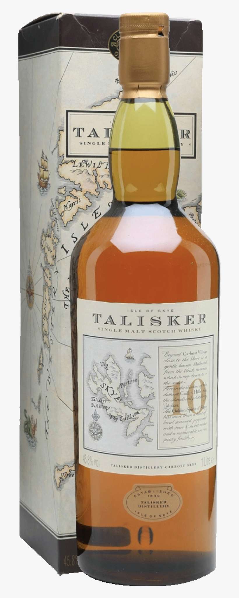 Talisker, 10 Year Old Single Malt Scotch Whisky, Old - Talisker Distillery, transparent png download