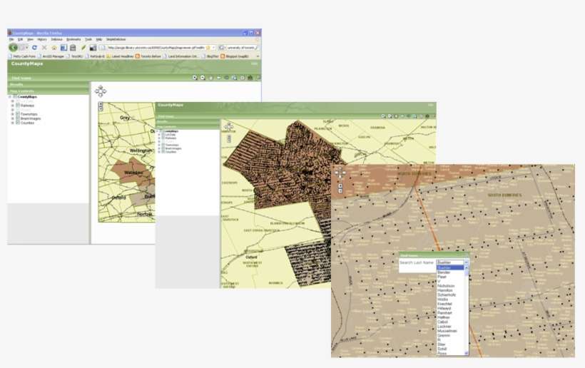 Ontario Historical County Map Project Rendered In Esri's - Arcims, transparent png download