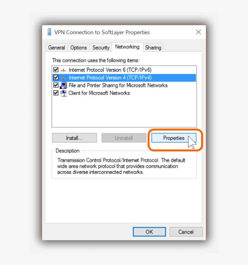 How To Enable Split Tunneling On Windows 10 Vpn Connections - Vpn Properties Windows 10, transparent png download