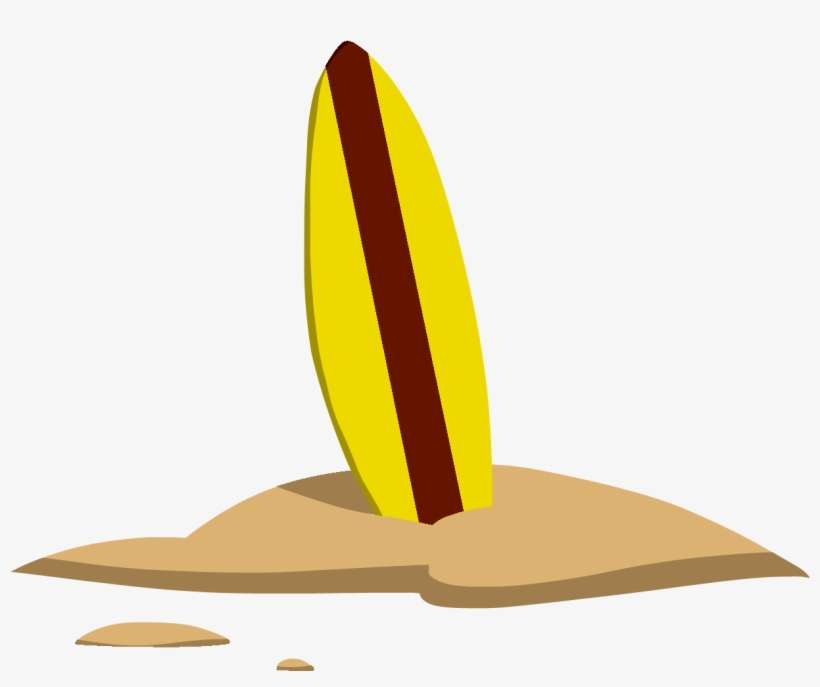 Random Icons - Surfboard In Sand Clipart, transparent png download