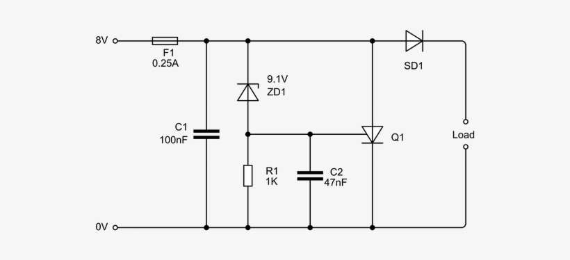 Above Crowbar Circuit Uses An 8v Supply And Has Its - Simple Electronic Circuit Design, transparent png download