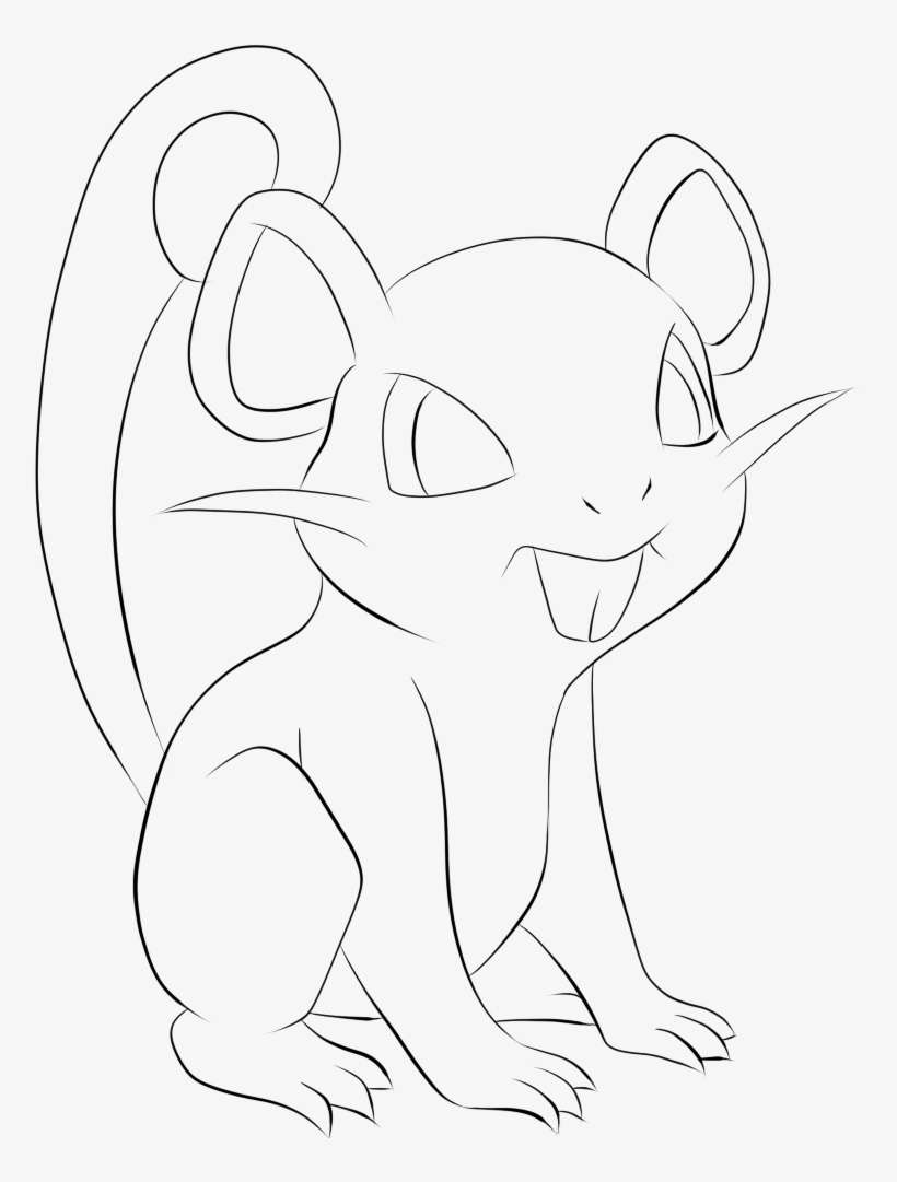 Simple Rattata Drawing Download 019 Rattata Lineart By Lilly - Line Art | Transparent PNG ...