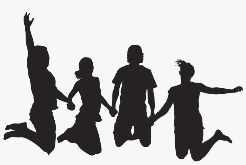 Silhouette Friends Holding Hands, transparent png download