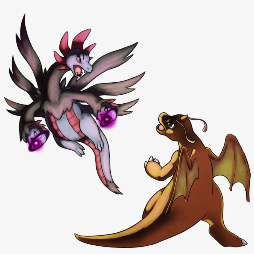 Clipart Free Stock Hydreigon Vs By Chibi Pika On Deviantart - Hydreigon Vs Dragonite, transparent png download