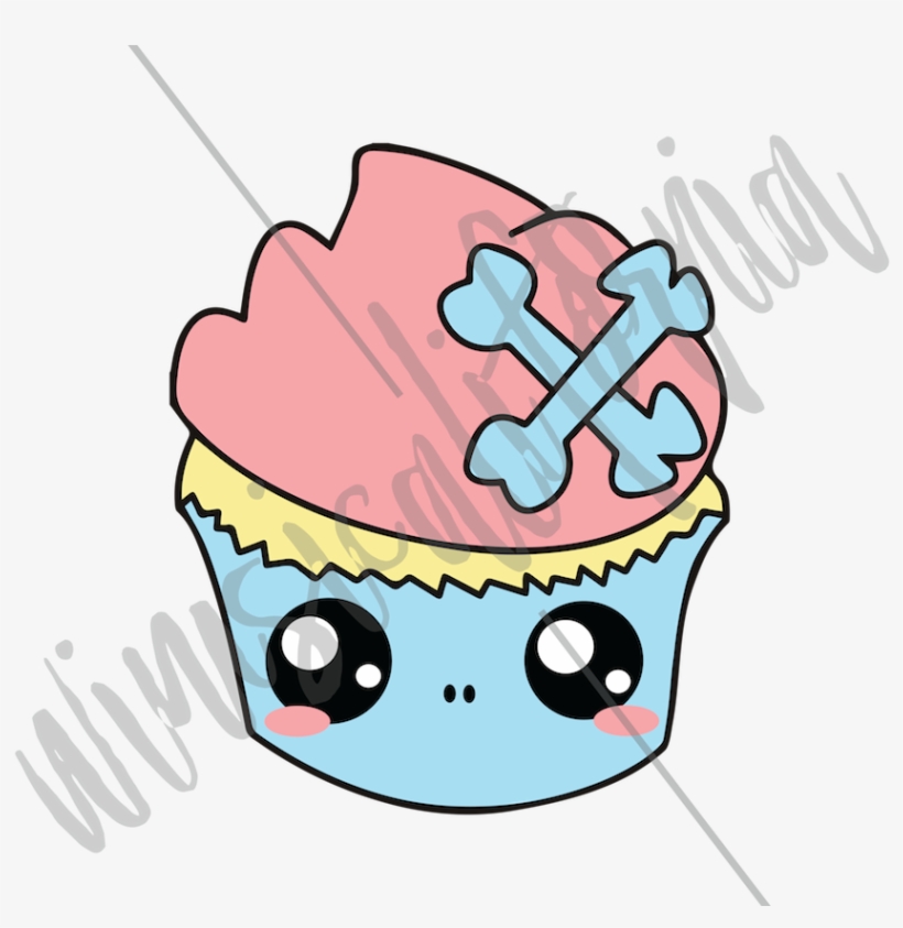 Cupcake Scull Drawn On Ipad Pro With Apple Pencil - Cupcake Sugar Skulls, transparent png download