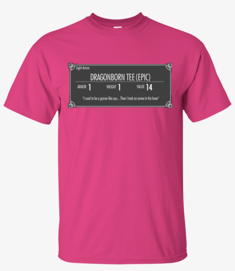 Dragonborn Tee T-shirt - Black Shirts With Pink Logo, transparent png download
