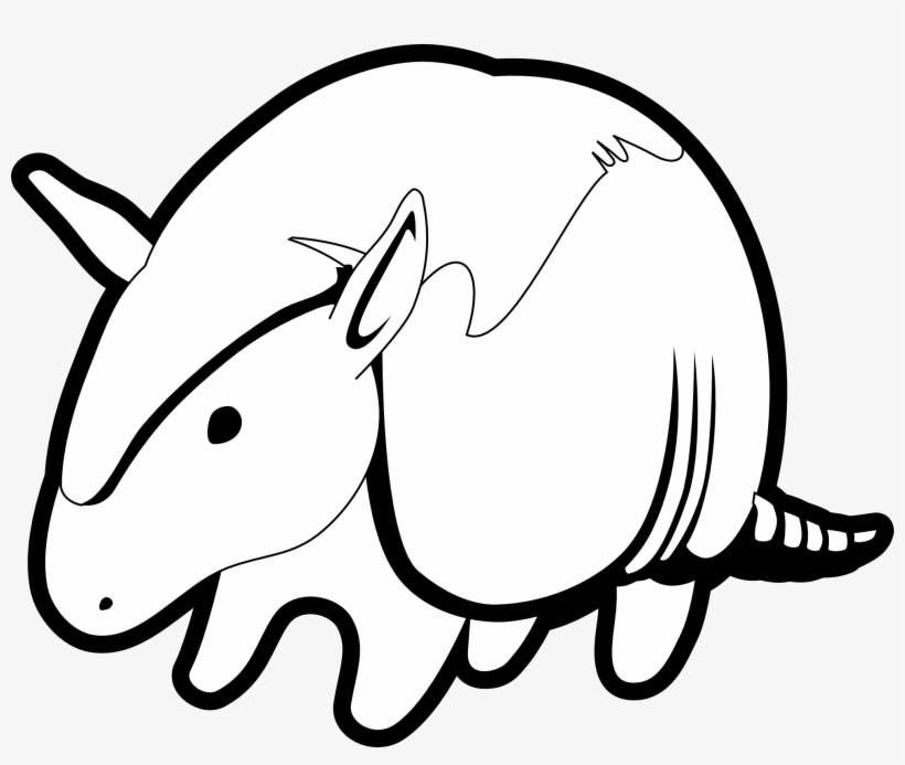 Graphic Clipartist Net Clip Art Black White Line - Black And With Armadillo, transparent png download
