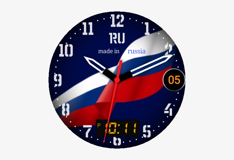 Ru Russian Flag - Clock, transparent png download
