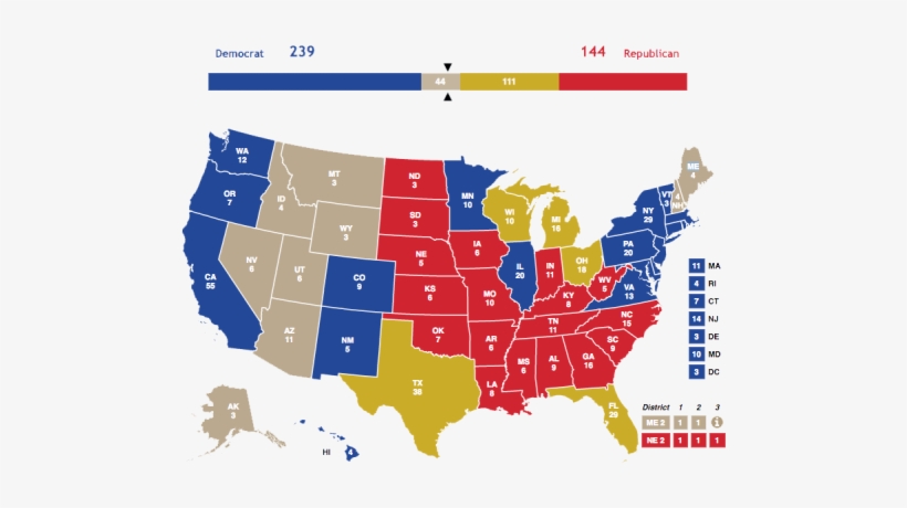 Hypothetical American Presidential Election Map In - John F. Kennedy Library, transparent png download