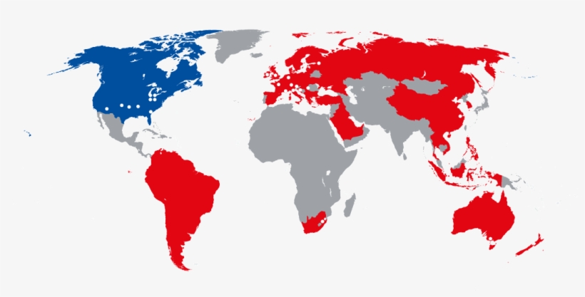Weltkarte Standorte Dexter Alko 2016 - World Map, transparent png download
