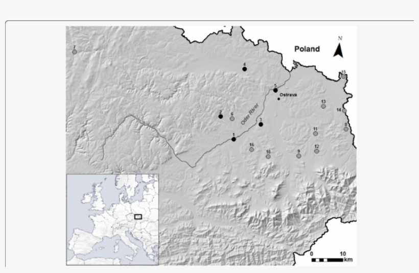 Map Showing The Investigated Water Frog Populations - Europe Map, transparent png download