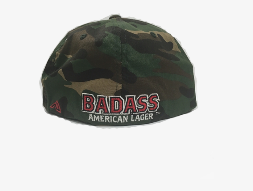 Camo Fitted Hat W/ Badass On Back - Baseball Cap, transparent png download