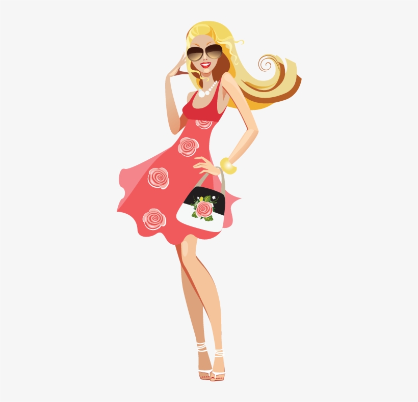 Blonde Shopaholic Model Sticker - Clipart Fashion, transparent png download