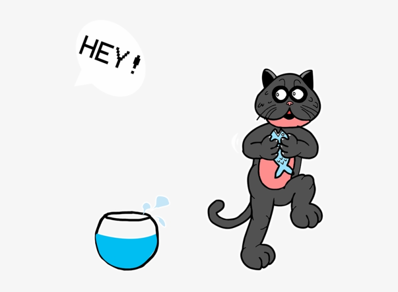 Gato Malo Robar Pescado Vector - Portable Network Graphics, transparent png download