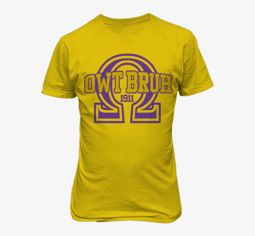 Omega Psi Phi Owt Bruh T-shirt - Yellow Shirt Design For Family Reunion, transparent png download