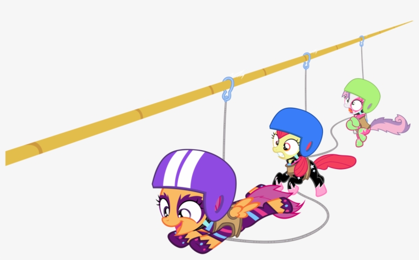 Absurd Res, Apple Bloom, Artist - My Little Pony Cutie Mark Crusaders Zipped Line, transparent png download