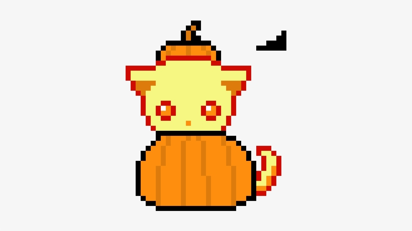Pumpkin Pie - Pixel Cat With Fish, transparent png download