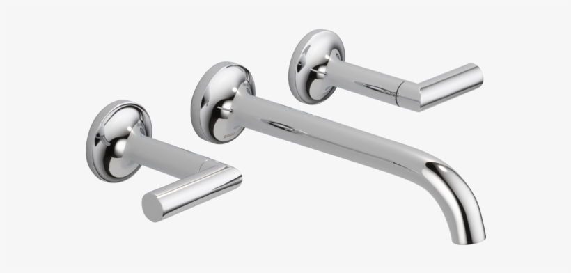 Two Handle Wall-mount Lavatory Faucet - Brizo Odin Wall Faucet, transparent png download